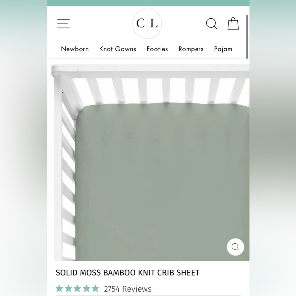 Caden Lane NWT! Moss Crib Sheet